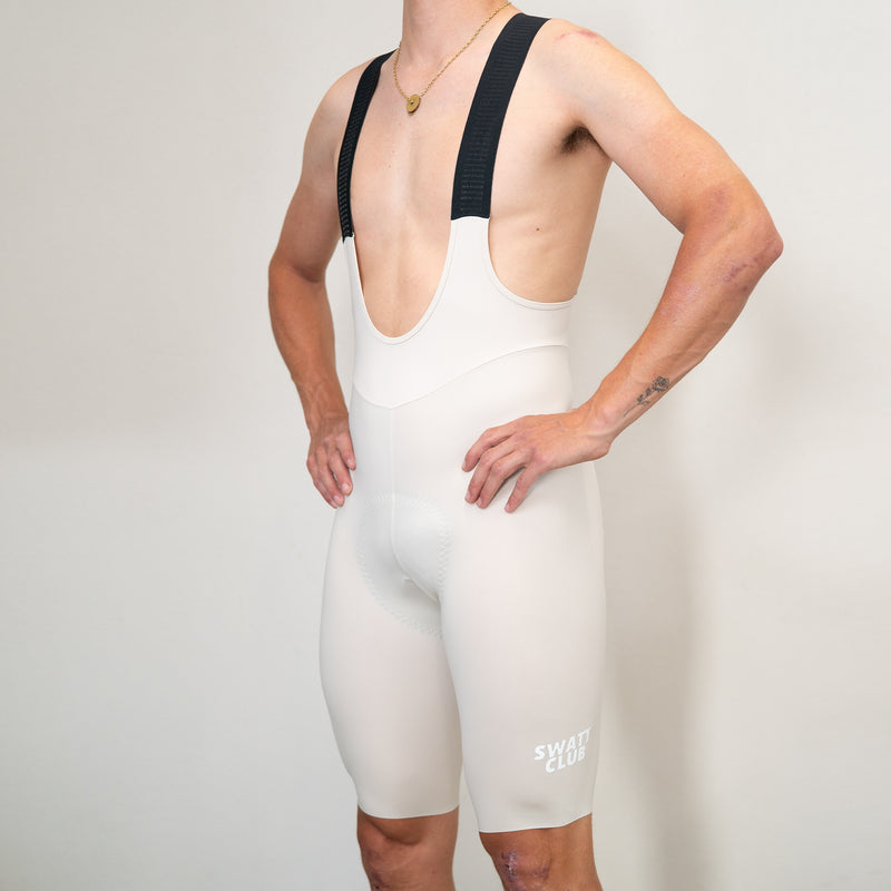 Laser Bib Shorts Beige