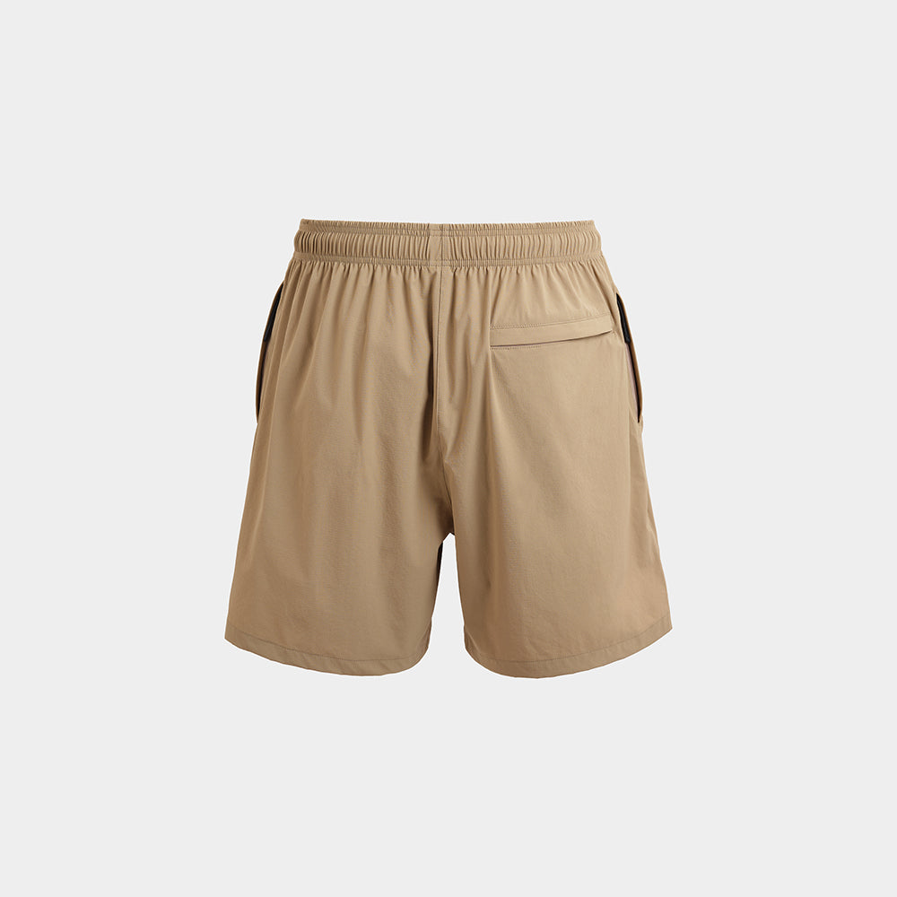Beige Casual Tech Shorts