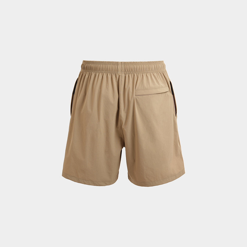 Beige Casual Tech Shorts