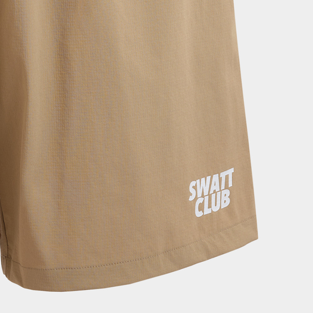 Beige Casual Tech Shorts